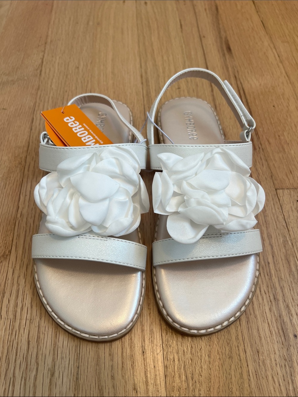 Gymboree White Girls Floral Strap Sandals